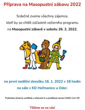 První nedělní zkouška na Masopustní zábavu 2022 1