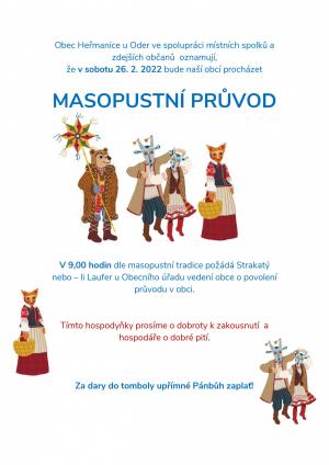 Pozvánka na MASOPUSTNÍ PRŮVOD 1
